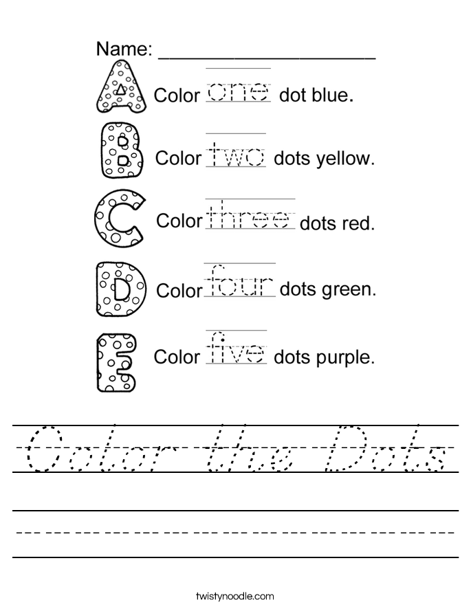 Color the Dots Worksheet