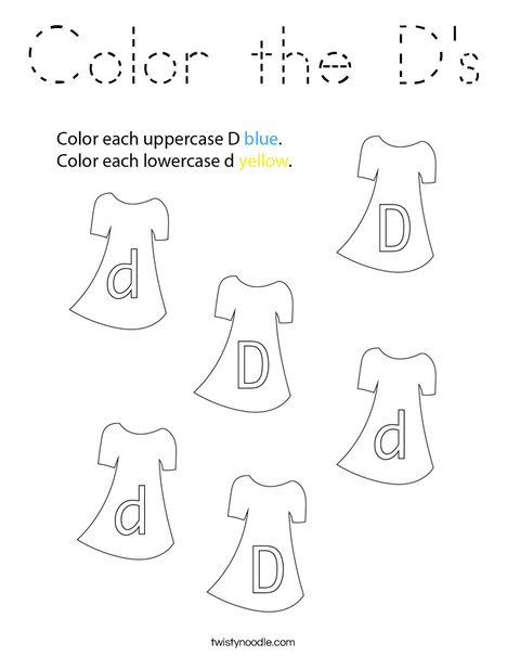 Color the D's Coloring Page