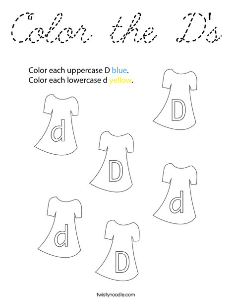 Color the D's Coloring Page