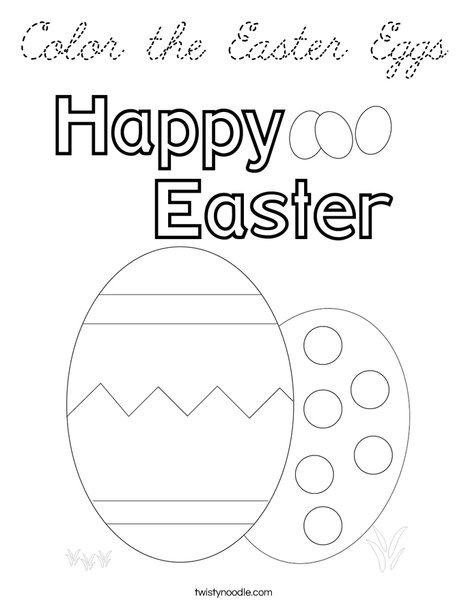 Color the Easter Eggs. Coloring Page