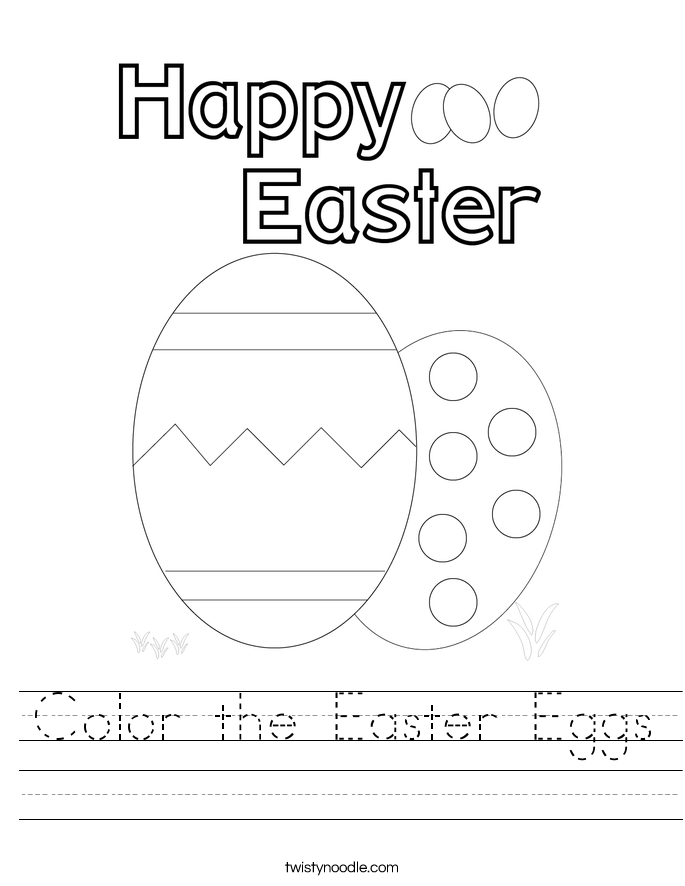 Color the Easter Eggs Worksheet
