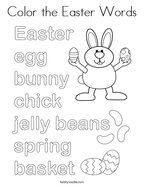 Color the Easter Words Coloring Page