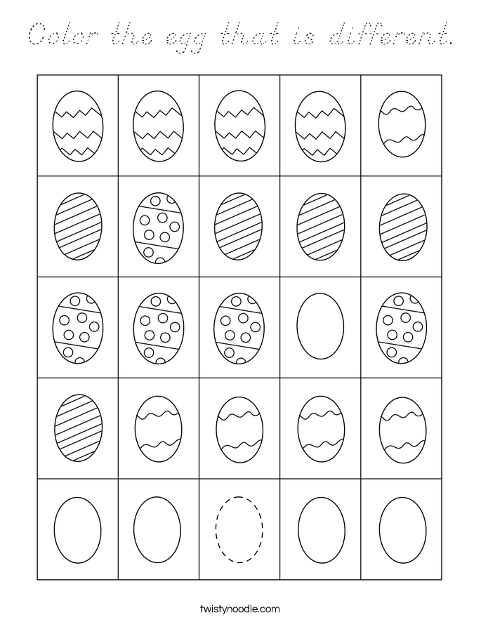 Color the egg that is different. Coloring Page