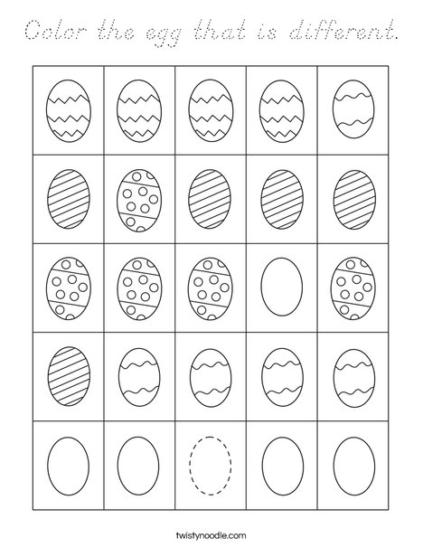 Color the egg that is different. Coloring Page