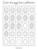 Color the egg that is different Coloring Page