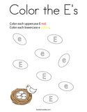 Color the E's Coloring Page