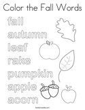 Color the Fall Words Coloring Page