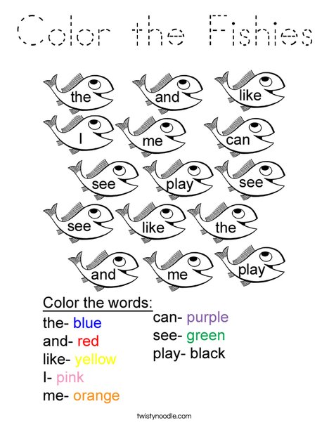 Color the Fishies Coloring Page