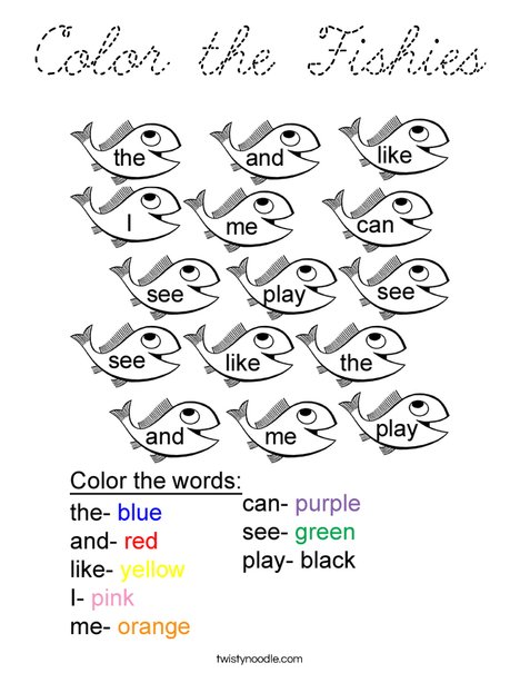 Color the Fishies Coloring Page