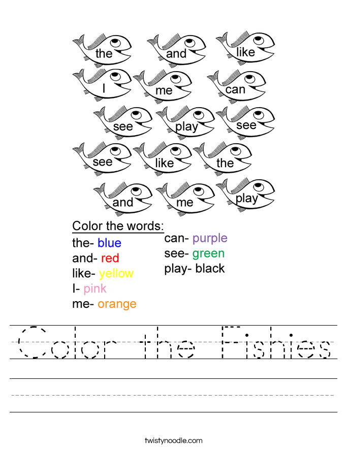 Color the Fishies Worksheet
