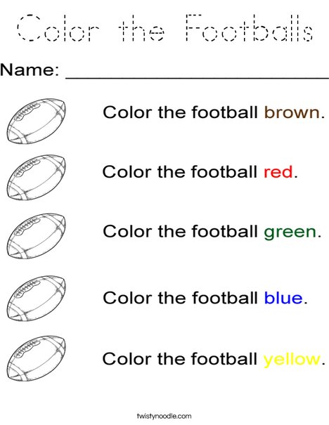 Color the footballs Coloring Page