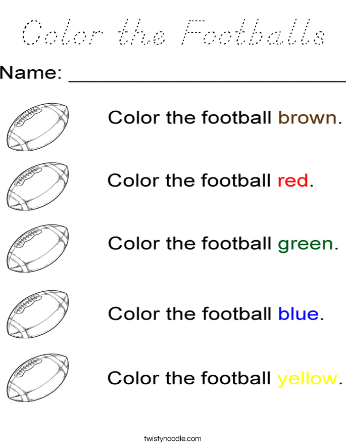 Color the Footballs Coloring Page