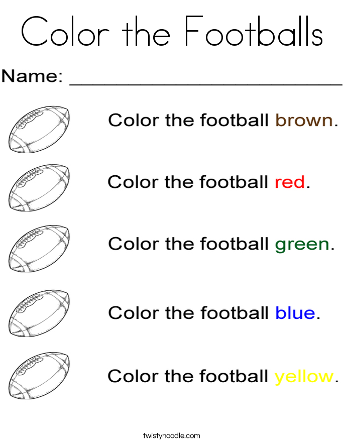 Color the Footballs Coloring Page