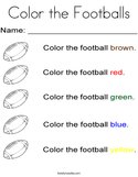 Color the Footballs Coloring Page