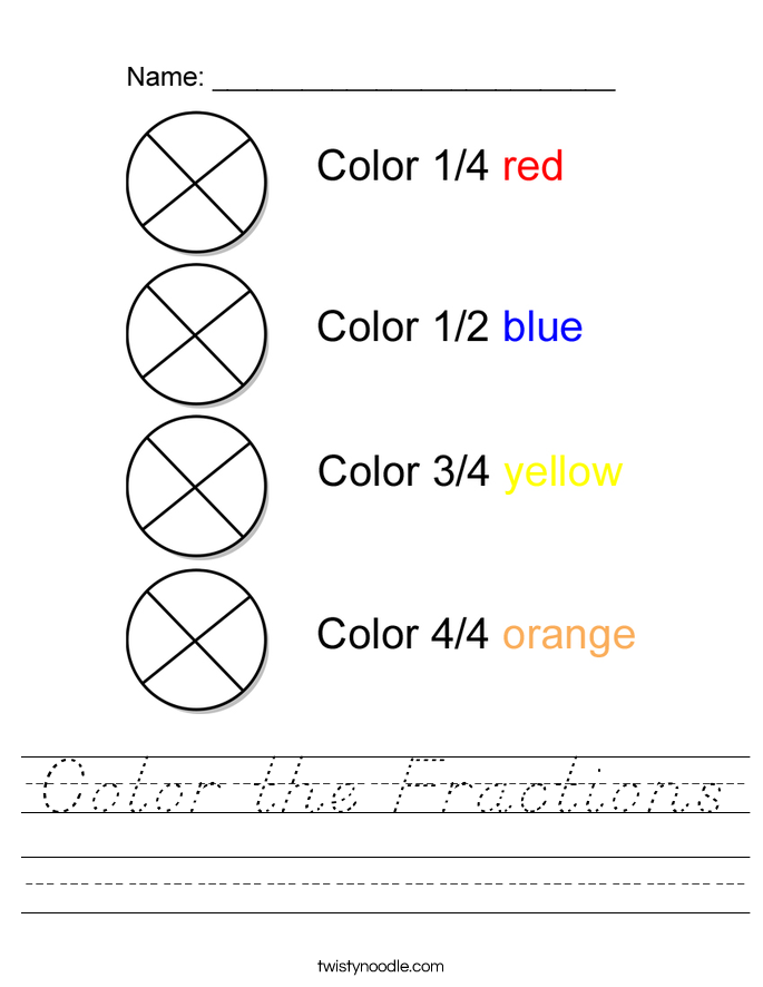 Color the Fractions Worksheet
