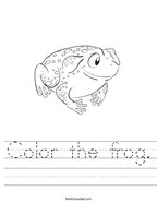 Color the frog Handwriting Sheet