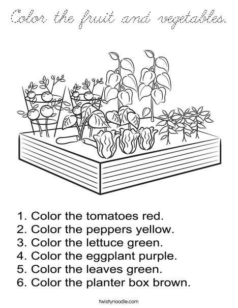 Color the fruit and vegetables Coloring Page