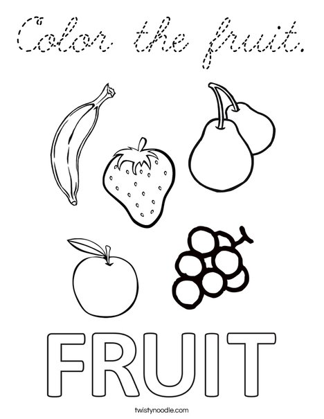 Color the fruits. Coloring Page