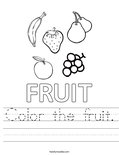 Color the fruit. Worksheet
