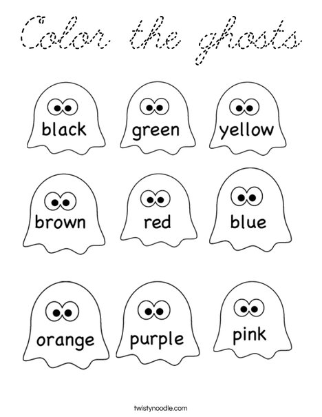 Color the Ghosts Coloring Page