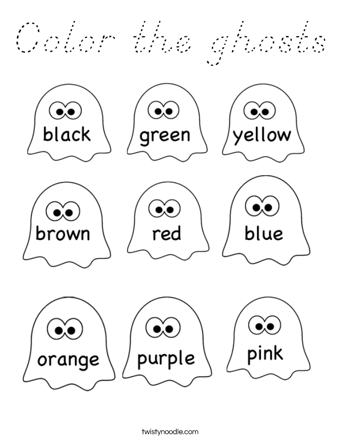 Color the ghosts Coloring Page