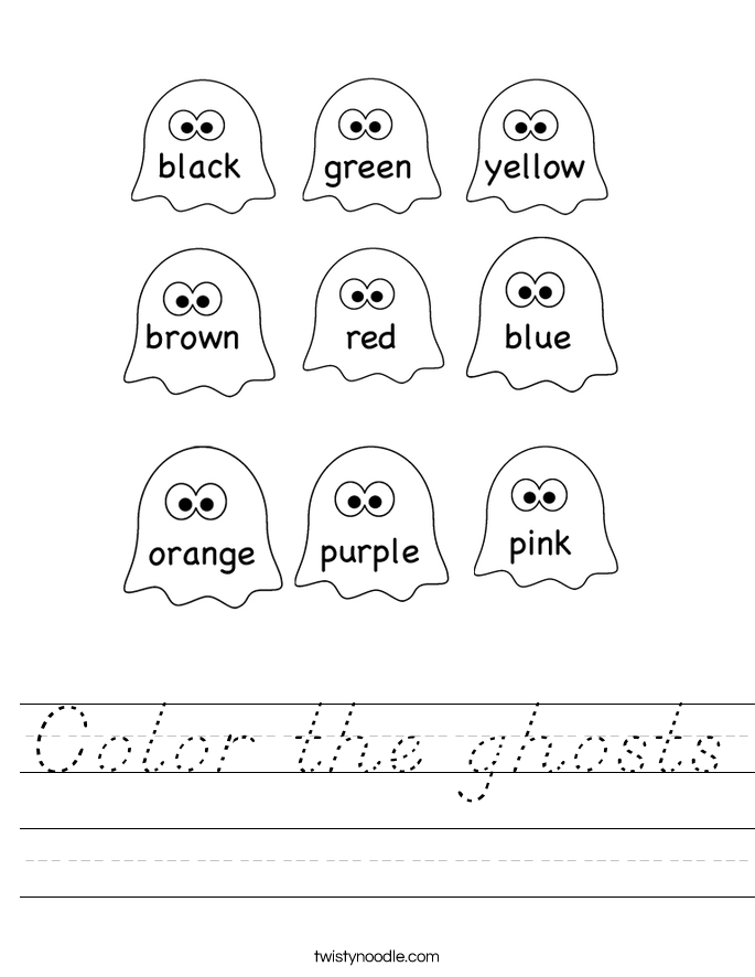 Color the ghosts Worksheet