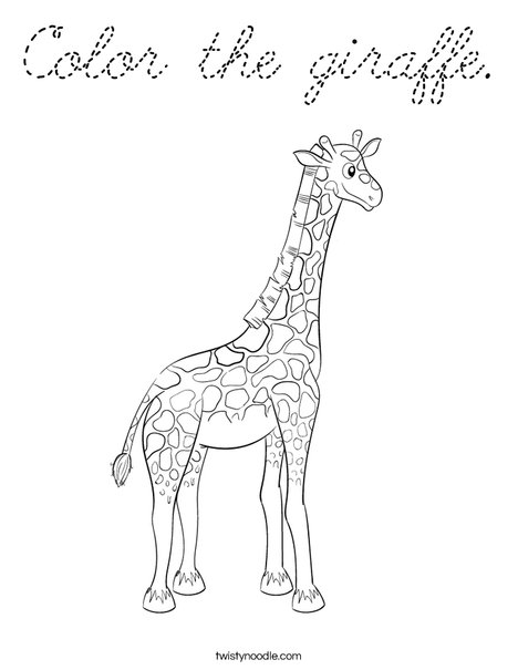 Color the giraffe. Coloring Page
