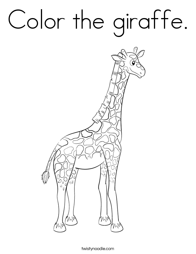 Color the giraffe Coloring Page - Twisty Noodle