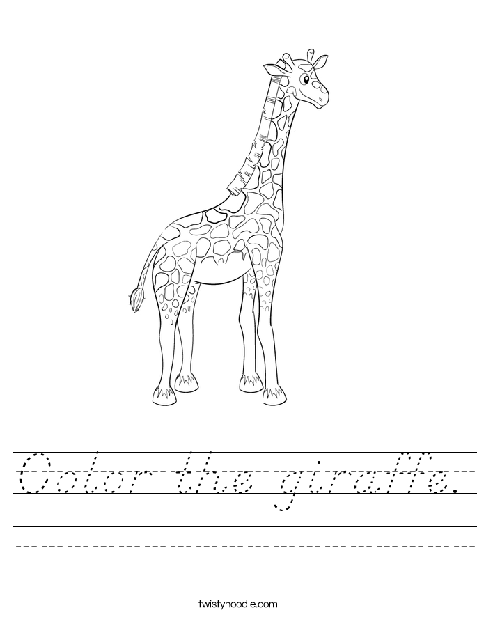 Color the giraffe. Worksheet