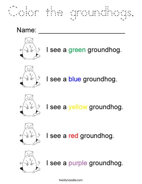 Color the groundhogs Coloring Page
