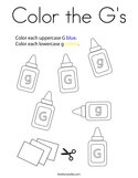 Color the G's Coloring Page