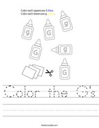 Color the G's Handwriting Sheet