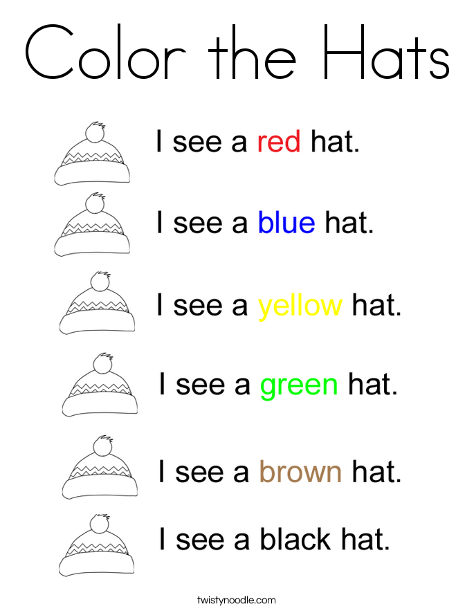 Color the Hats Coloring Page