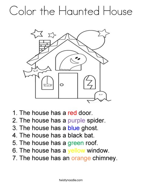 Color the haunted house Coloring Page