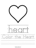 Color the Heart Worksheet