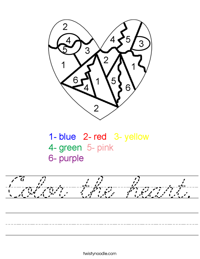 Color the heart. Worksheet