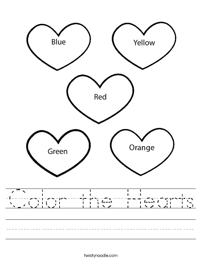 Color the Hearts Worksheet
