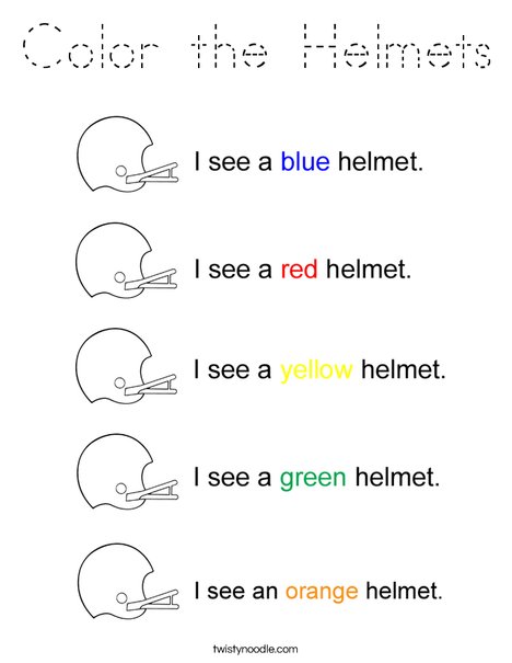 Color the Helmets Coloring Page