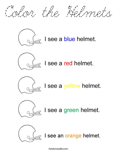 Color the Helmets Coloring Page
