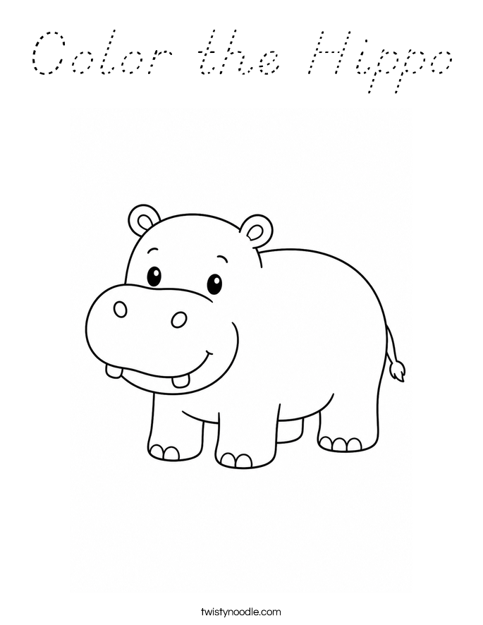 Color the Hippo Coloring Page