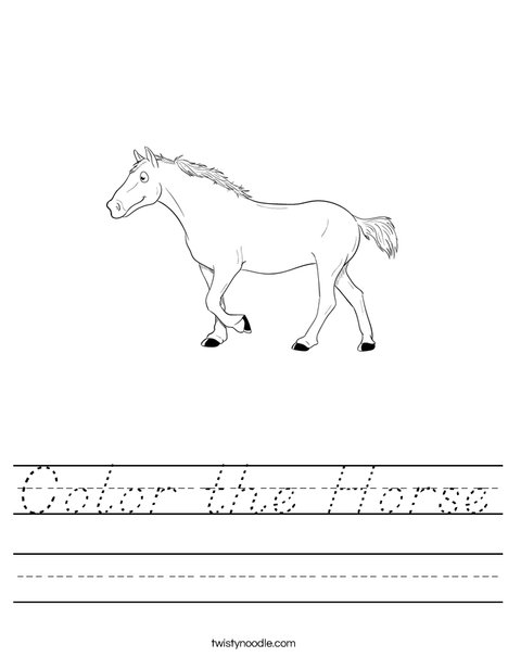 Color the Horse Worksheet