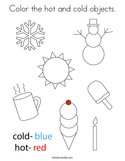 Color the hot and cold objects Coloring Page
