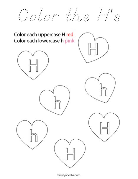 Color the H's Coloring Page