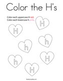 Color the H's Coloring Page