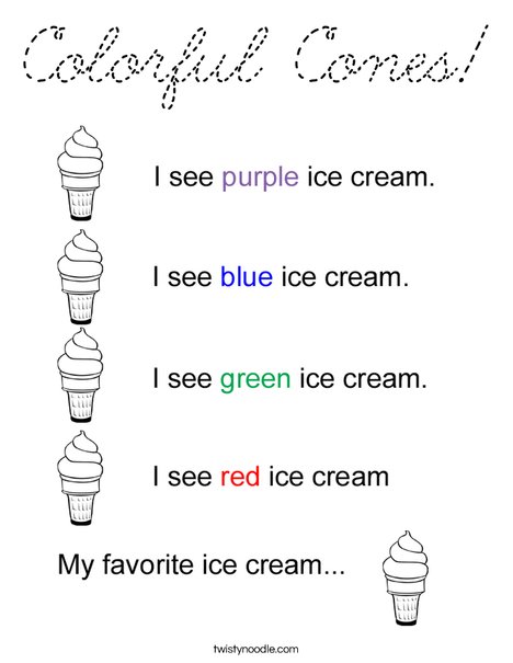 Color the Ice Cream Cones Coloring Page