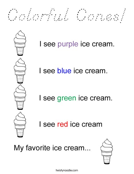 Color the Ice Cream Cones Coloring Page