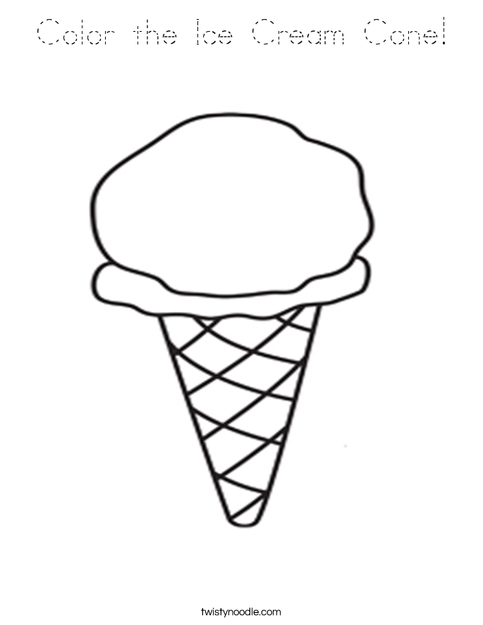 Color the Ice Cream Cone! Coloring Page