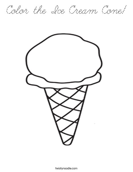 Color the Ice Cream Cone Coloring Page