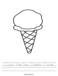 Color the Ice Cream Cone! Worksheet