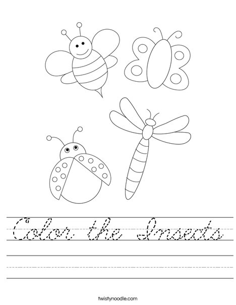 Color the Insects Worksheet